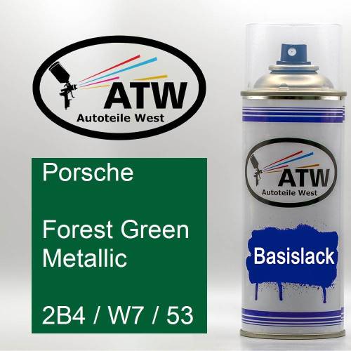 Porsche, Forest Green Metallic, 2B4 / W7 / 53: 400ml Sprühdose, von ATW Autoteile West.